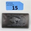 Image 1 : 1 Oz .999 Fine Titanium Buffalo Art Bar