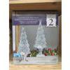 Image 1 : Set of 2 Lighted 12" Glitter Trees - Open box