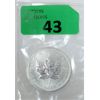 Image 1 : 1 Oz .9999 Silver 2011 Canada Maple Leaf Coin 