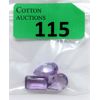 Image 1 : 1 Emerald & 2 Pear Cut Amethyst Gemstones- 29 CTW