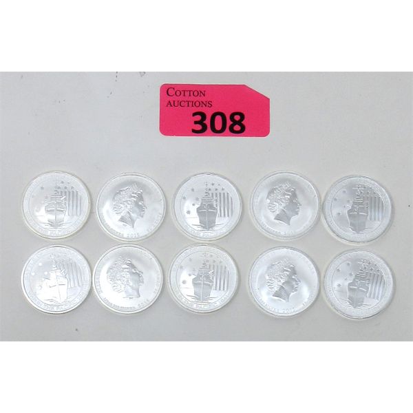 10 x 1/2 Oz .999 Silver Battle of the Coral Sea Coins