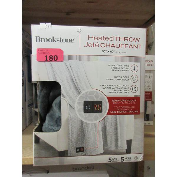 Grey Brookstone Heated Throw - Open Box