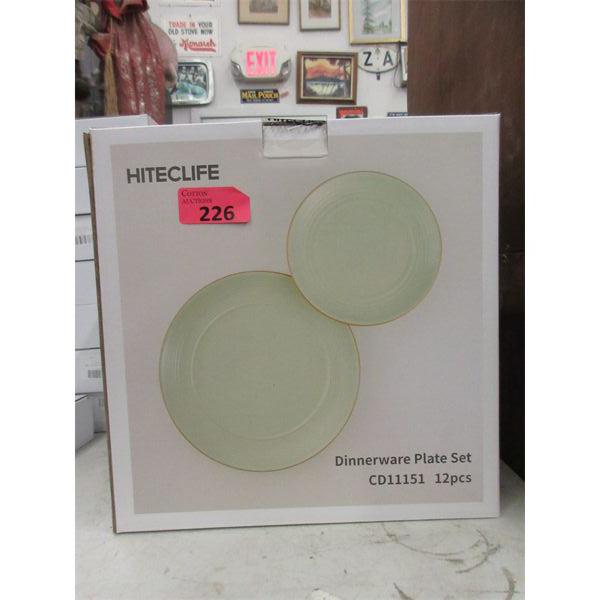 Set of 12 New Dinnerware Plates - Icy Green