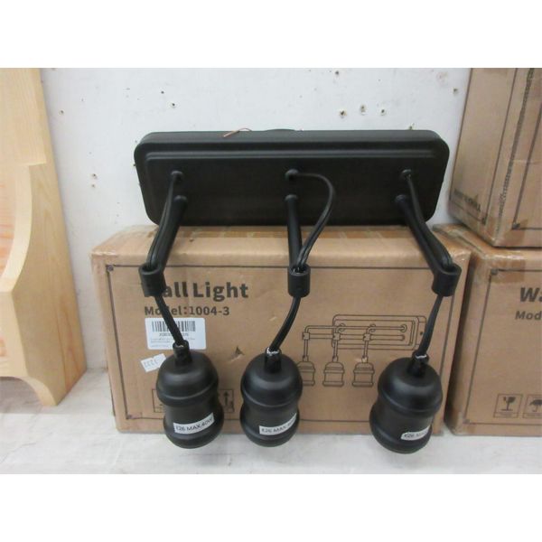 3 New Black Swing Arm Wall Lights