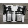 Image 1 : Set of 2 New Black Metal Outdoor Wall Sconces