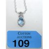 Image 1 : 3.5 CT Blue Topaz & Diamond Sterling Silver Pendant