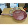 Image 1 : New Red Non-Stick Aluminum Fry Pan w/Lid - 24 cm