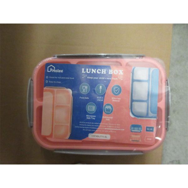 4 New Children's Pink Bento Boxes w/Sporks