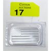 Image 1 : 1 Oz .999 Silver American Flag 2-Sided Bar 