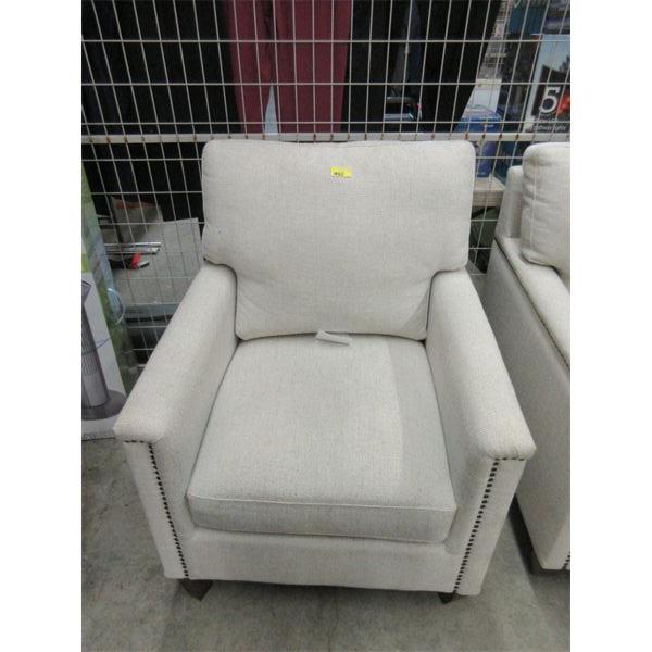 Fabric Upholstered Arm Chair with Nail Head Detail