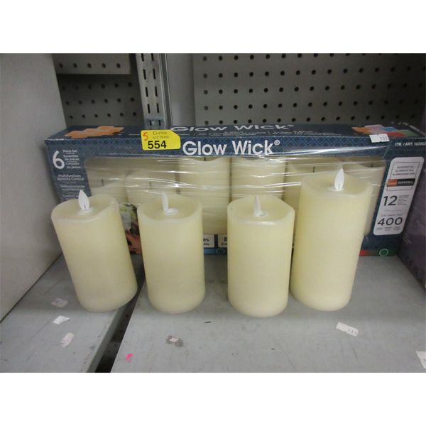 4 Loose & Box of 6 Glow Wick LED Wax Candles 