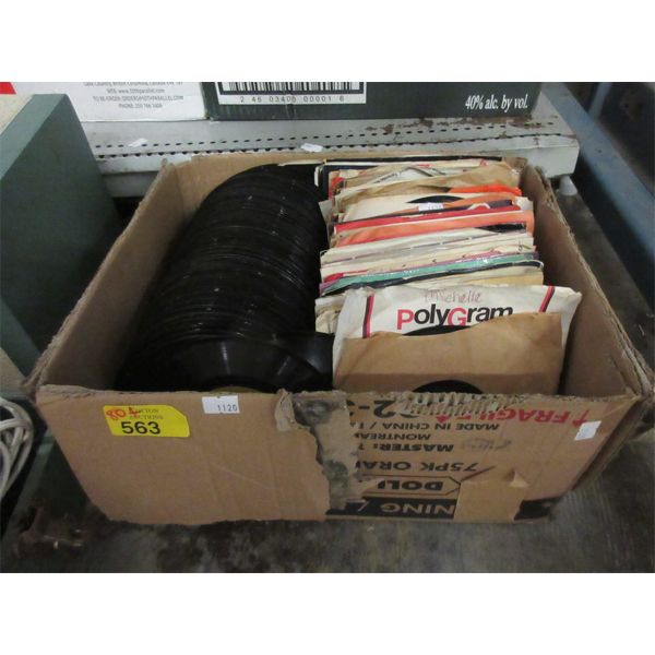 Box of 80+ Assorted Vintage 45 RPM Records 