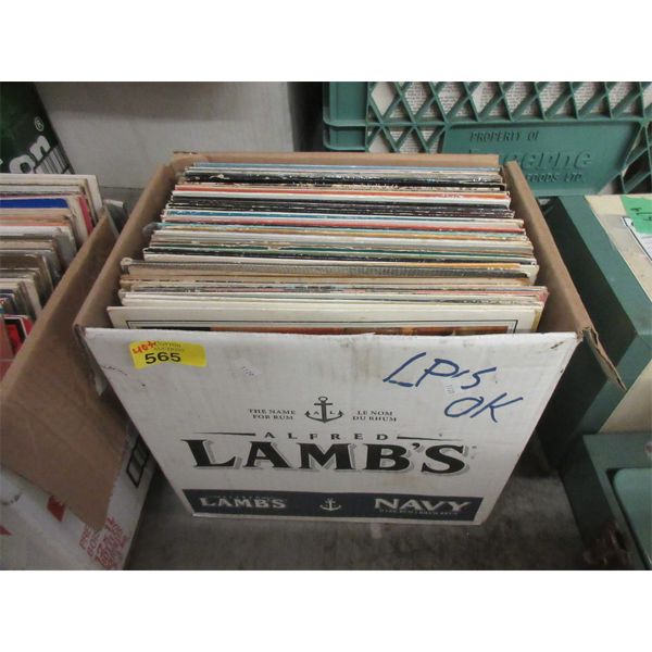 Box of 40+ Assorted Vintage LP Records