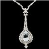 Image 1 : 14K Gold 9.98ct Aquamarine & 2.89ctw Diamond Neckl