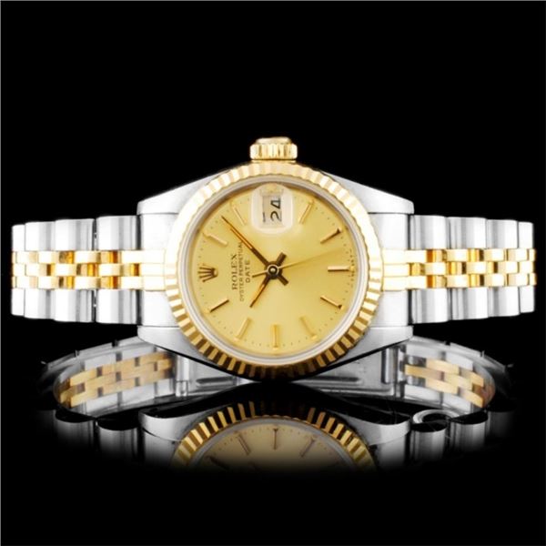 Rolex YG/SS DateJust Ladies Champagne Wristwatch