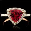 Image 1 : 14K Gold 1.80ct Tourmaline & 0.41ctw Diamond Ring