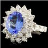 Image 2 : 14K Gold 2.51ct Tanzanite & 1.64ctw Diamond Ring