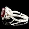 Image 2 : 14K Gold 3.53ct Ruby & 0.90ctw Diamond Ring