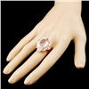 Image 3 : 14K Gold 18.75ct Morganite & 2.26ctw Diamond Ring