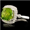 Image 2 : 14K Gold 5.46ct Peridot & 0.46ctw Diamond Ring