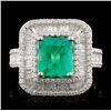 Image 1 : 18K White Gold 1.69ct Emerald & 1.35ctw Diamond Ri