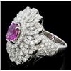 Image 3 : 18K White Gold 1.00ct Pink Sapphire & 3.20ct Diamo