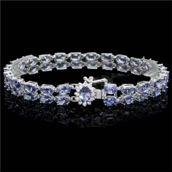 `14k Gold 20.00ct Tanzanite & 0.50ct Diamond Brace