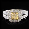 Image 1 : 18K White Gold 1.16ctw Fancy Yellow Diamond Ring
