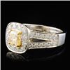 Image 2 : 18K White Gold 1.16ctw Fancy Yellow Diamond Ring