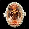 Image 1 : 14K Gold 17.51ct Morganite & 1.35ctw Diamond Ring