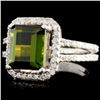 Image 2 : 14K Gold 3.41ct Tourmaline & 0.55ctw Diamond Ring