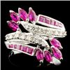 Image 1 : 18K Gold 1.30ct Ruby & 0.18ctw Diamond Ring