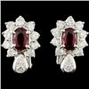 Image 1 : 18K Gold 1.26ctw Ruby & 1.07ctw Diamond Earrings