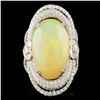 Image 1 : 18K Gold 14.30ct Opal & 3.02ctw Diamond Ring
