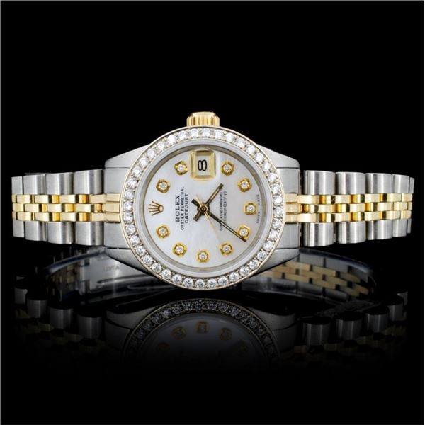 Rolex YG/SS DateJust Ladies 1.00ct Diamond Watch