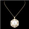 Image 2 : 18K Gold 14.00MM Pearl & 2.26ctw Diamond Pendant