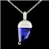 Image 1 : 18K Gold 8.39ct Tanzanite & 0.84ctw Diamond Pendan