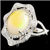 Image 2 : 14K Gold 5.27ct Opal & 0.90ctw Diamond Ring