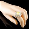 Image 3 : 14K Gold 5.27ct Opal & 0.90ctw Diamond Ring