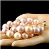 Image 2 : 14K Yellow Gold 12-16MM Rose South Sea Pearl