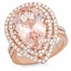 Image 1 : 14K Gold 6.00ct Morganite & 1.00ct Diamond Ring