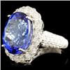 Image 2 : 18K Gold 16.11ct Tanzanite & 3.06ctw Diamond Ring