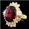 Image 2 : 14K Gold 6.08ct Tourmaline & 1.43ctw Diamond Ring