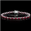 Image 1 : `14k Gold 14.00ct Ruby & 0.50ct Diamond Bracelet