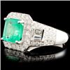 Image 2 : 18K Gold 2.03ct Emerald & 1.27ctw Diamond Ring