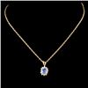 Image 2 : 14K Gold 0.45ct Sapphire & 0.18ctw Diamond Pendant
