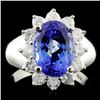 Image 2 : 14K Gold 3.74ct Tanzanite & 0.88ctw Diamond Ring