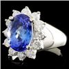Image 3 : 14K Gold 3.74ct Tanzanite & 0.88ctw Diamond Ring