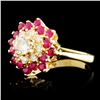 Image 2 : 14K Gold 0.49ctw Ruby & 0.61ctw Diamond Ring