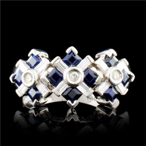 14K Gold 0.68ctw Sapphire & 0.28ctw Diamond Ring